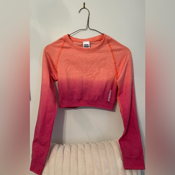 Ombré Gymshark Long Sleeve Crop Top - Picture 1 of 2